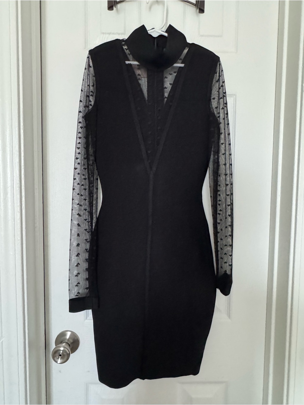 House of CB Hernanda Black Mesh Bandage Dress NWT XS